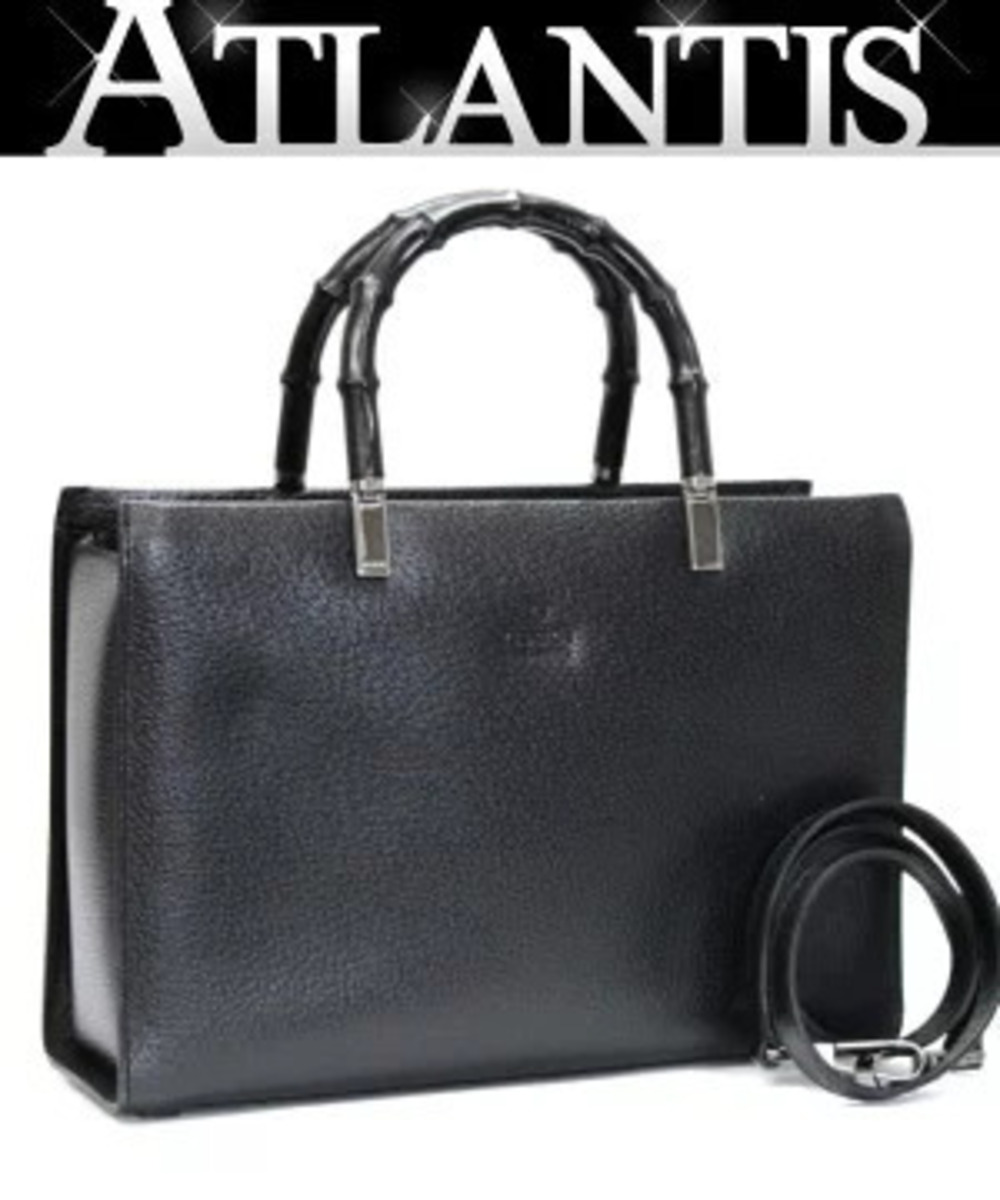 Gucci Bamboo Shoulder Bag Calfskin Black